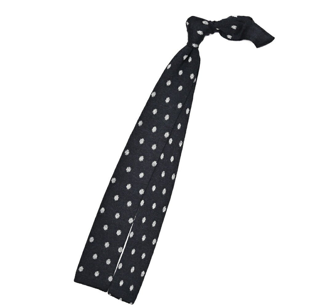 BARBA カシミヤ混シルク ドット柄ネクタイ ニットタイ｜428528｜GUARDAROBA MILANO OFFICIAL STORE