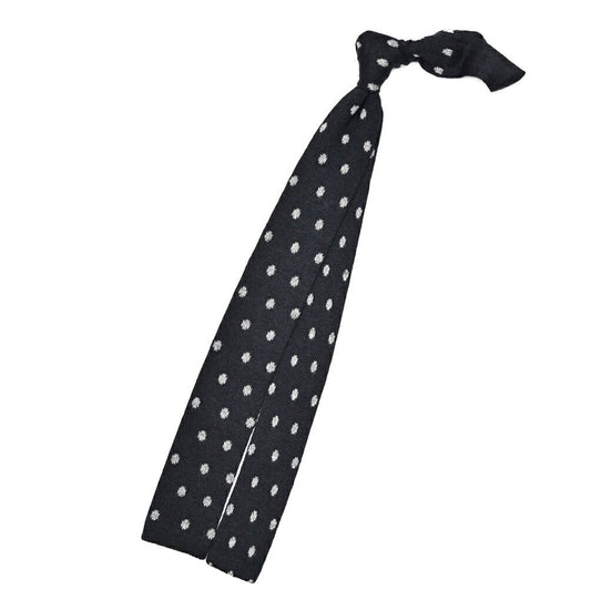 BARBA カシミヤ混シルク ドット柄ネクタイ ニットタイ｜428528｜GUARDAROBA MILANO OFFICIAL STORE