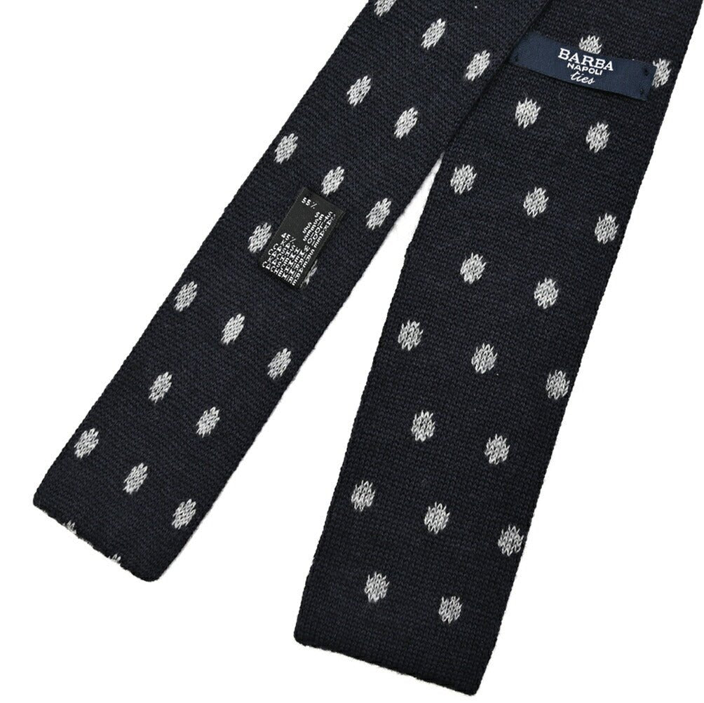 BARBA カシミヤ混シルク ドット柄ネクタイ ニットタイ｜428528｜GUARDAROBA MILANO OFFICIAL STORE