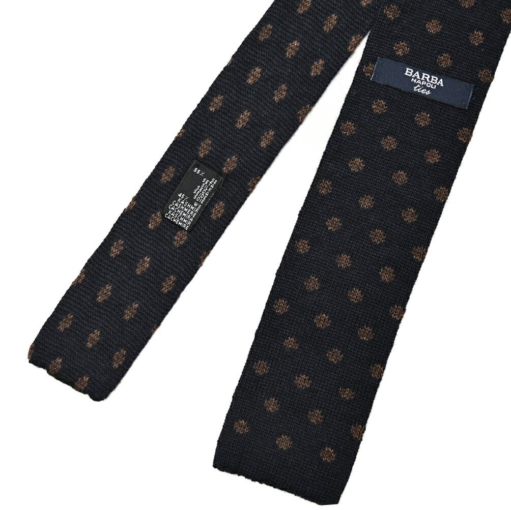 BARBA カシミヤ混シルク ドット柄ネクタイ ニットタイ｜428531｜GUARDAROBA MILANO OFFICIAL STORE