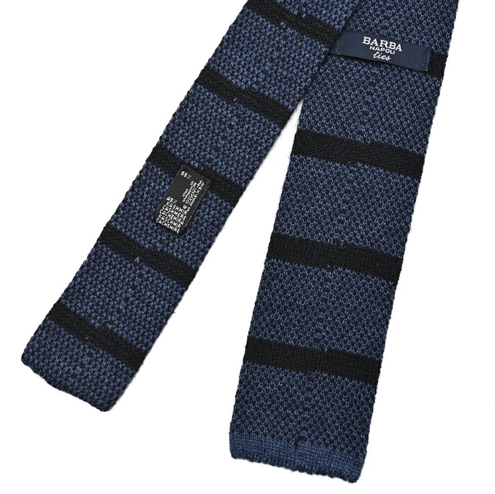 BARBA カシミヤ混シルク ボーダー柄ネクタイ ニットタイ｜428537｜GUARDAROBA MILANO OFFICIAL STORE