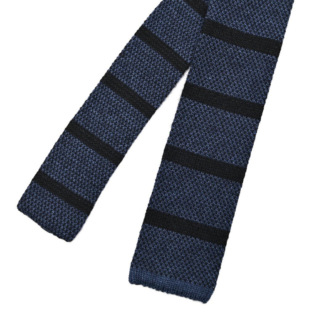 BARBA カシミヤ混シルク ボーダー柄ネクタイ ニットタイ｜428537｜GUARDAROBA MILANO OFFICIAL STORE