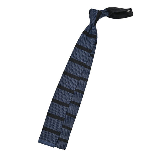 BARBA カシミヤ混シルク ボーダー柄ネクタイ ニットタイ｜428537｜GUARDAROBA MILANO OFFICIAL STORE