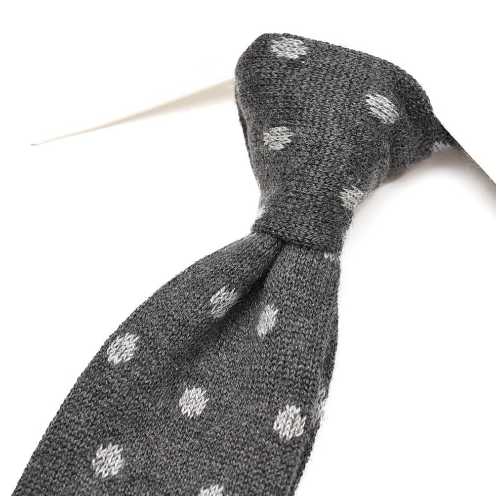 BARBA カシミヤ混シルク ドット柄ネクタイ ニットタイ｜428546｜GUARDAROBA MILANO OFFICIAL STORE