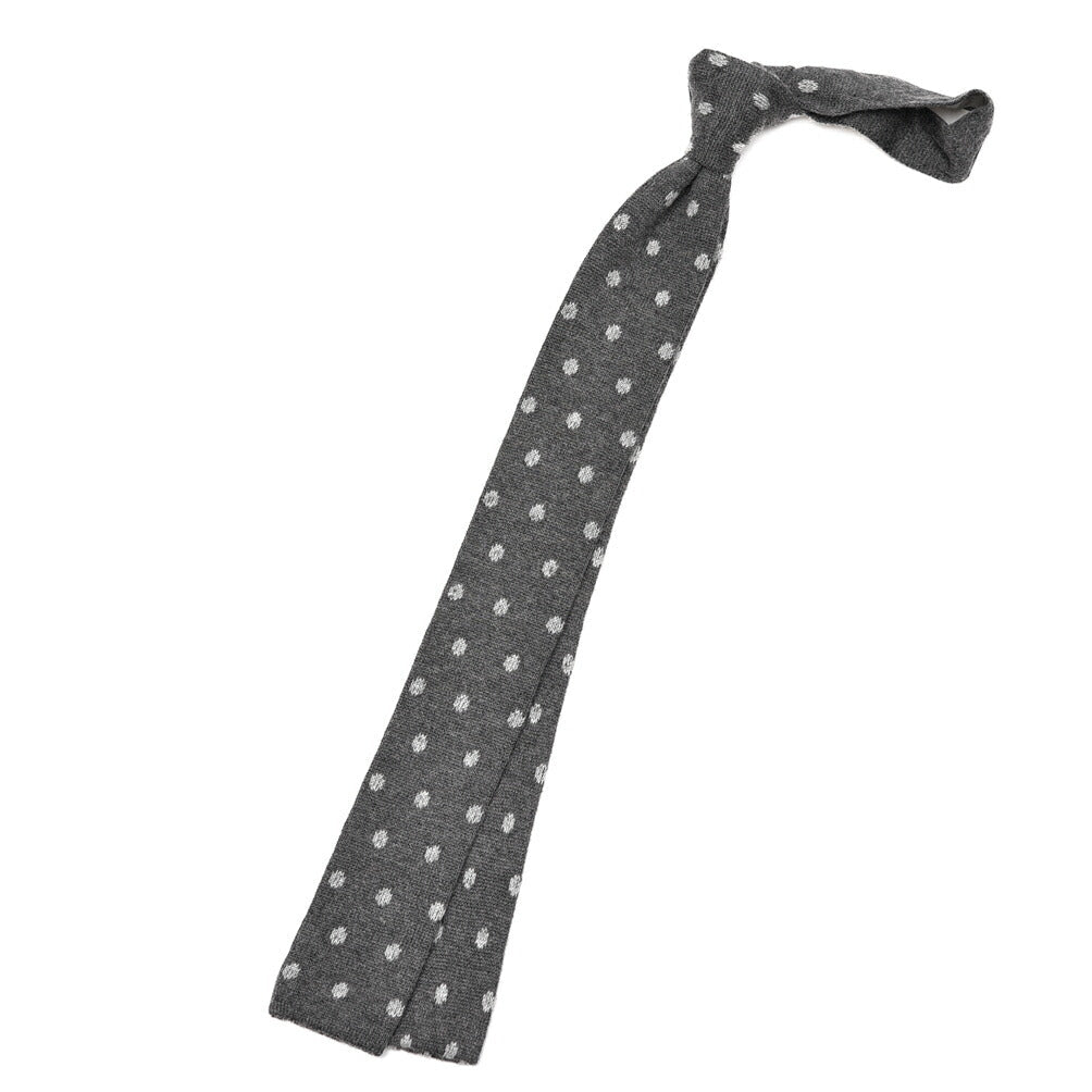 BARBA カシミヤ混シルク ドット柄ネクタイ ニットタイ｜428546｜GUARDAROBA MILANO OFFICIAL STORE