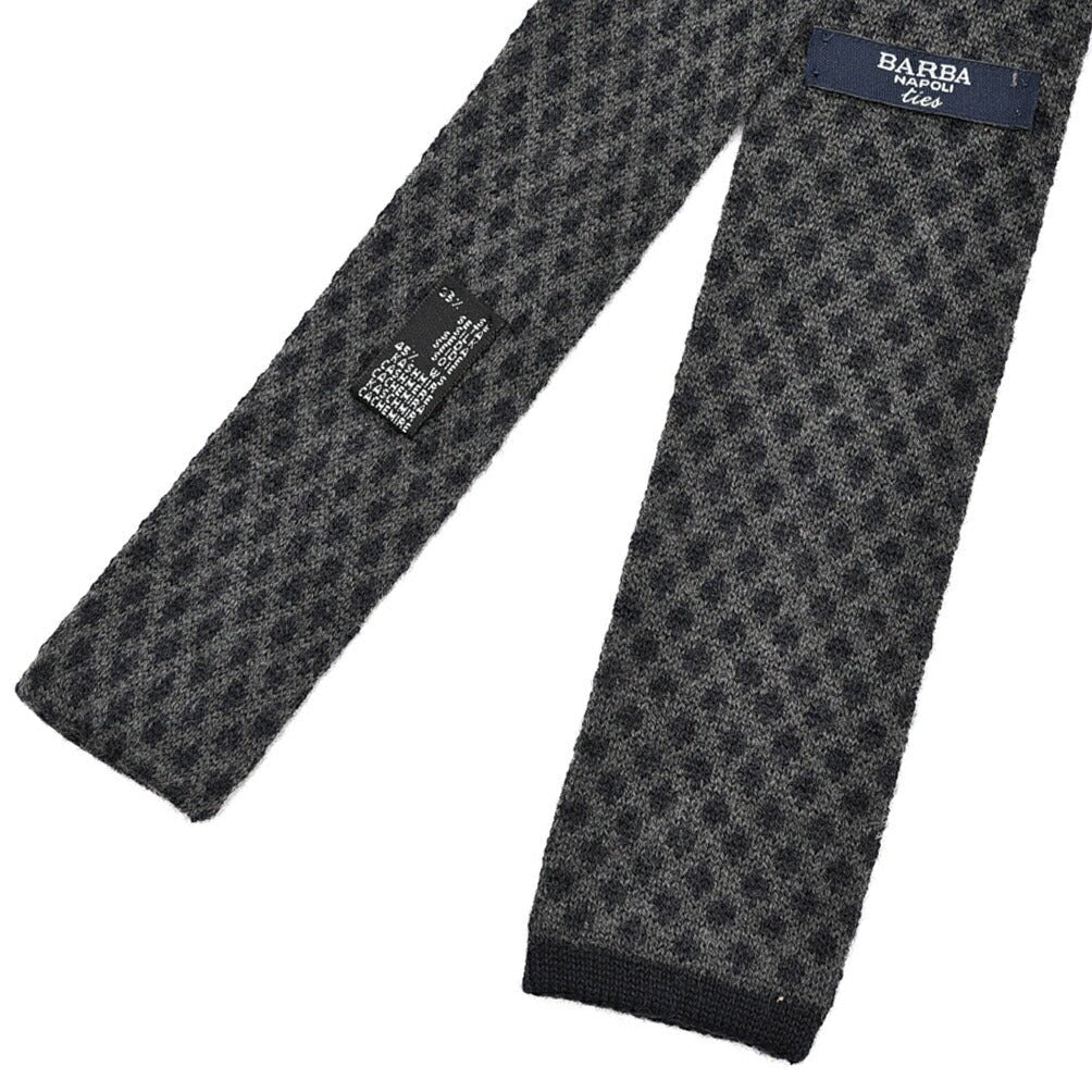 BARBA カシミヤ混シルク 幾何柄 ネクタイ ニットタイ｜428548｜GUARDAROBA MILANO OFFICIAL STORE