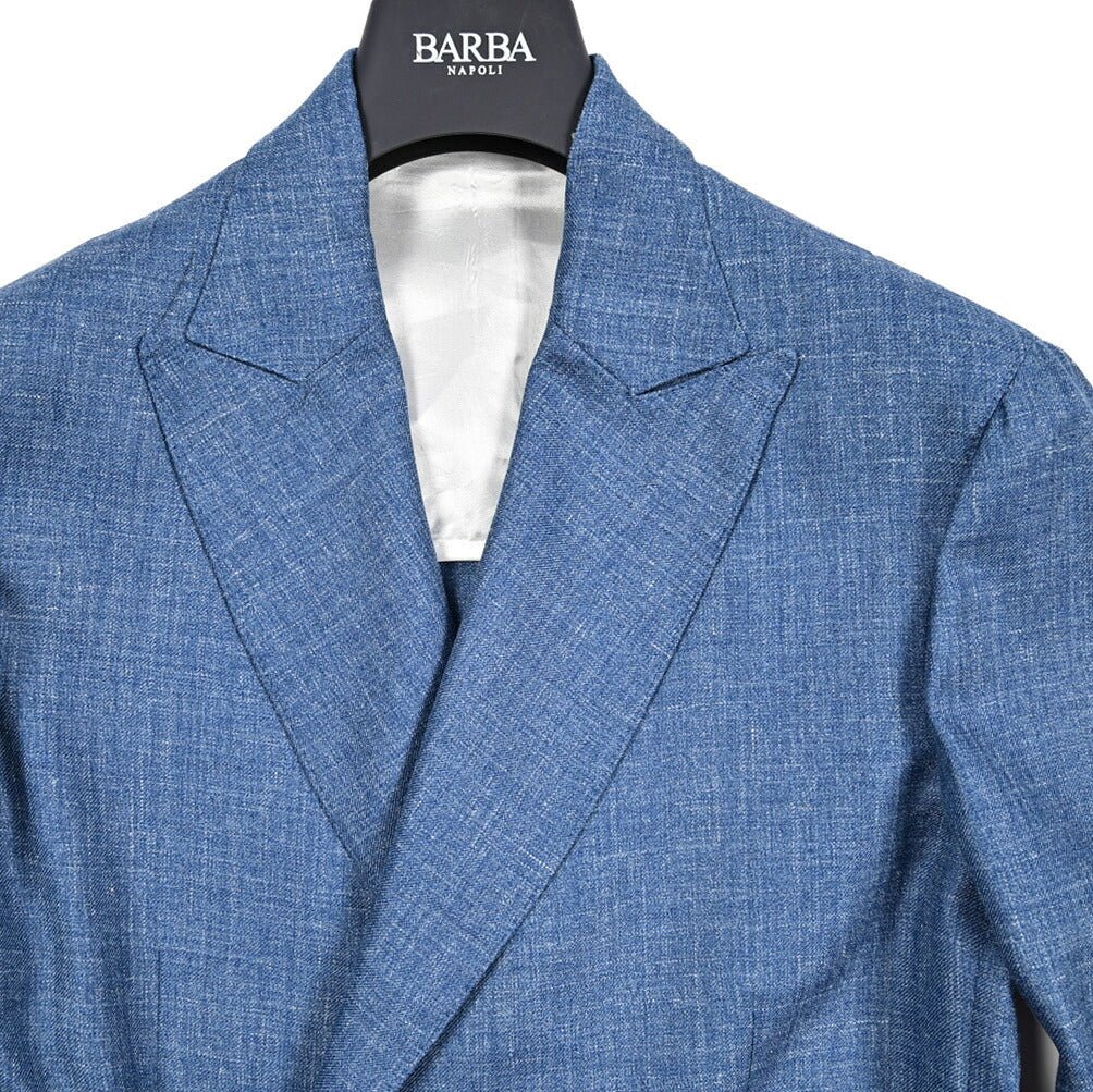 BARBA シルクリネン混ウール テーラードジャケット 4Bダブルブレスト Loro Piana ロロピアーナ製生地 (SUMMERTIME) / EASY J DP｜434238｜GUARDAROBA MILANO OFFICIAL STORE