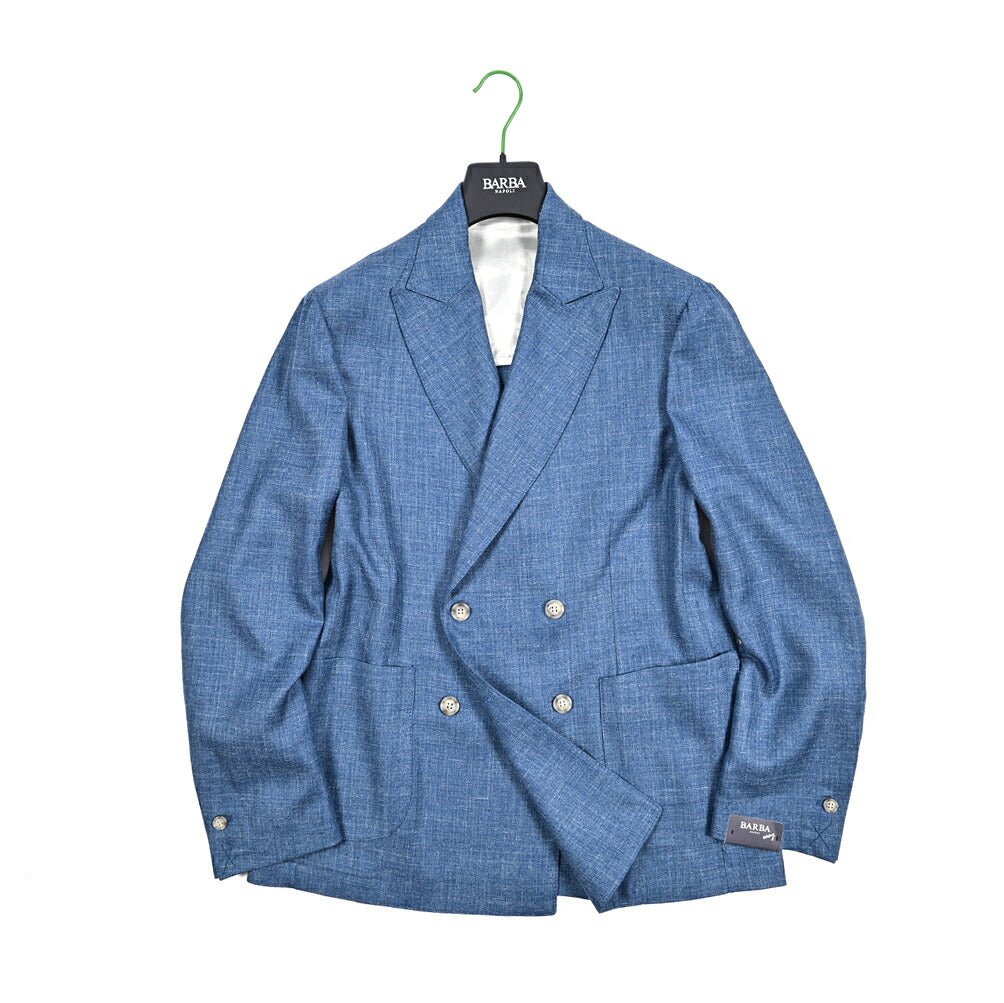 BARBA シルクリネン混ウール テーラードジャケット 4Bダブルブレスト Loro Piana ロロピアーナ製生地 (SUMMERTIME) / EASY J DP｜434238｜GUARDAROBA MILANO OFFICIAL STORE