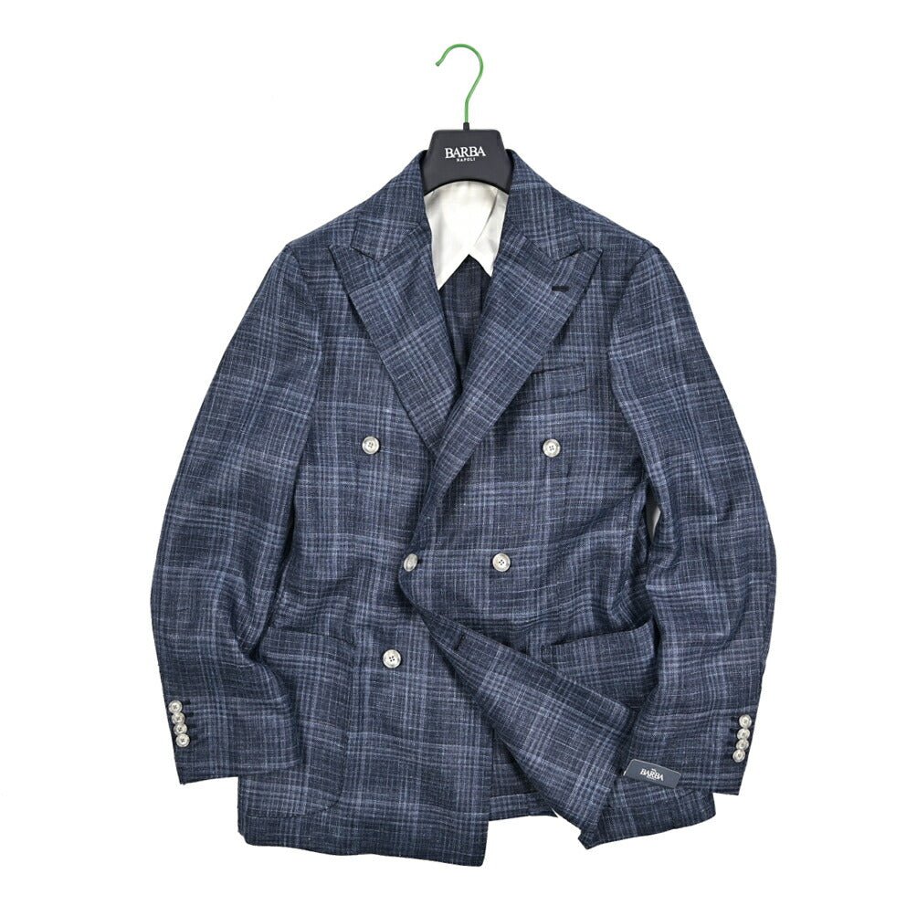 BARBA シルクリネン混ウール 6Bダブルブレストテーラードジャケット Loro Piana ロロピアーナ製生地 (SUMMERTIME) / JACKET DP｜434125-48｜GUARDAROBA MILANO OFFICIAL STORE