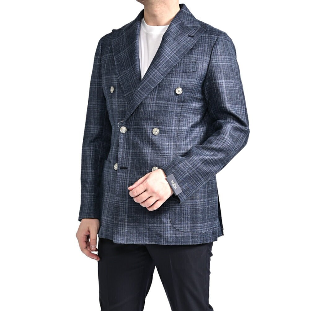 SALE｜BARBA バルバ / JACKET DP シルクリネン混ウール 6Bダブル