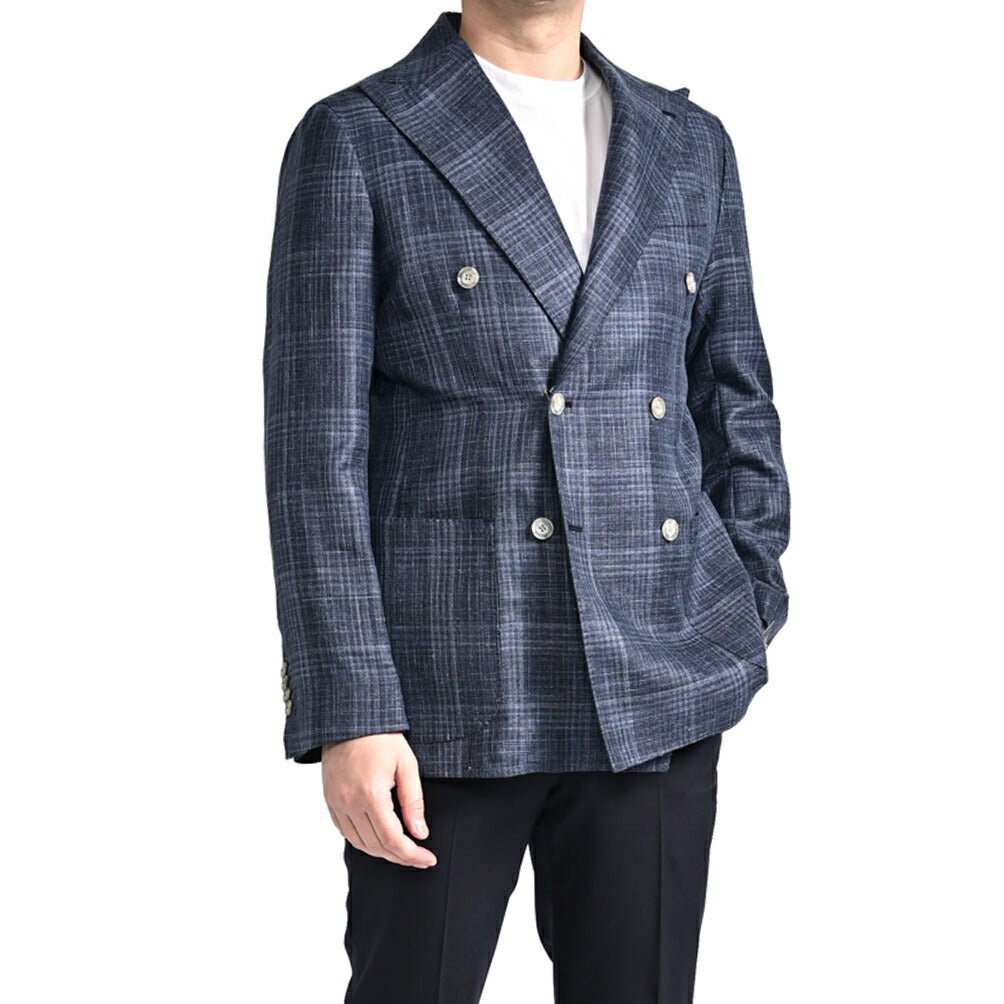 SALE｜BARBA バルバ / JACKET DP シルクリネン混ウール 6Bダブル