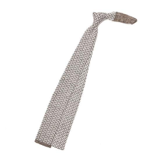 BARBA リネン混シルク ヘリンボーン柄ネクタイ ニットタイ / cucito a mano 手縫い仕立て｜428506｜GUARDAROBA MILANO OFFICIAL STORE