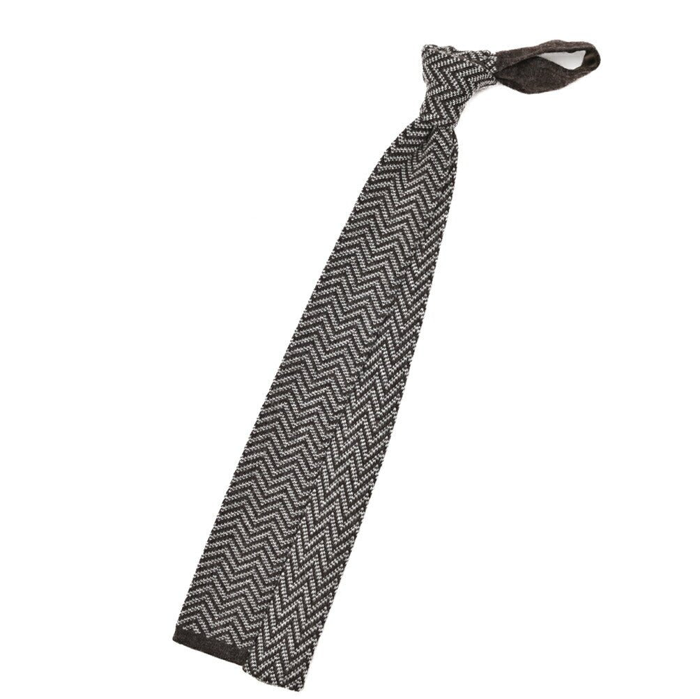 BARBA カシミヤ混ウール ヘリンボーン柄ネクタイ ニットタイ / cucito a mano 手縫い仕立て｜428508｜GUARDAROBA MILANO OFFICIAL STORE