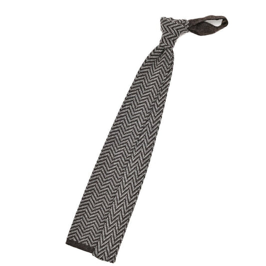 BARBA カシミヤ混ウール ヘリンボーン柄ネクタイ ニットタイ / cucito a mano 手縫い仕立て｜428508｜GUARDAROBA MILANO OFFICIAL STORE