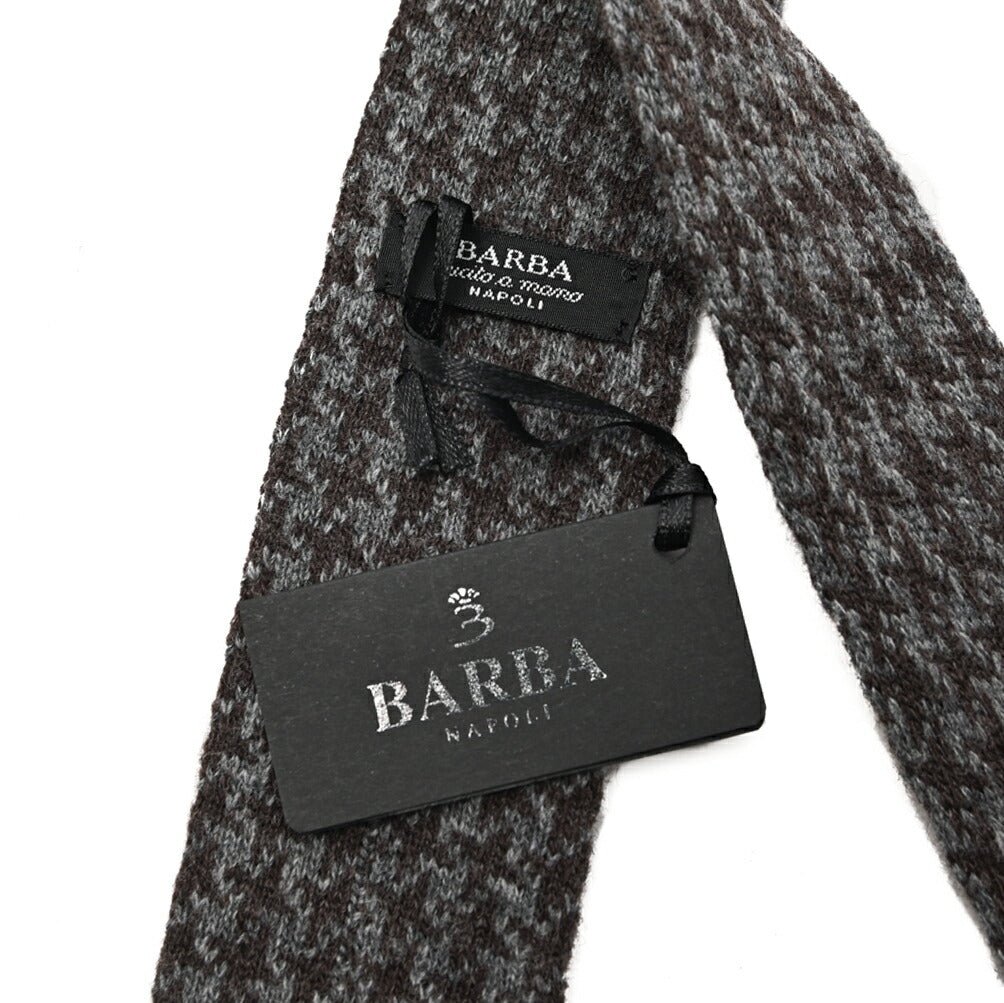 BARBA カシミヤ混ウール 千鳥格子柄ネクタイ ニットタイ / cucito a mano 手縫い仕立て｜428512｜GUARDAROBA MILANO OFFICIAL STORE