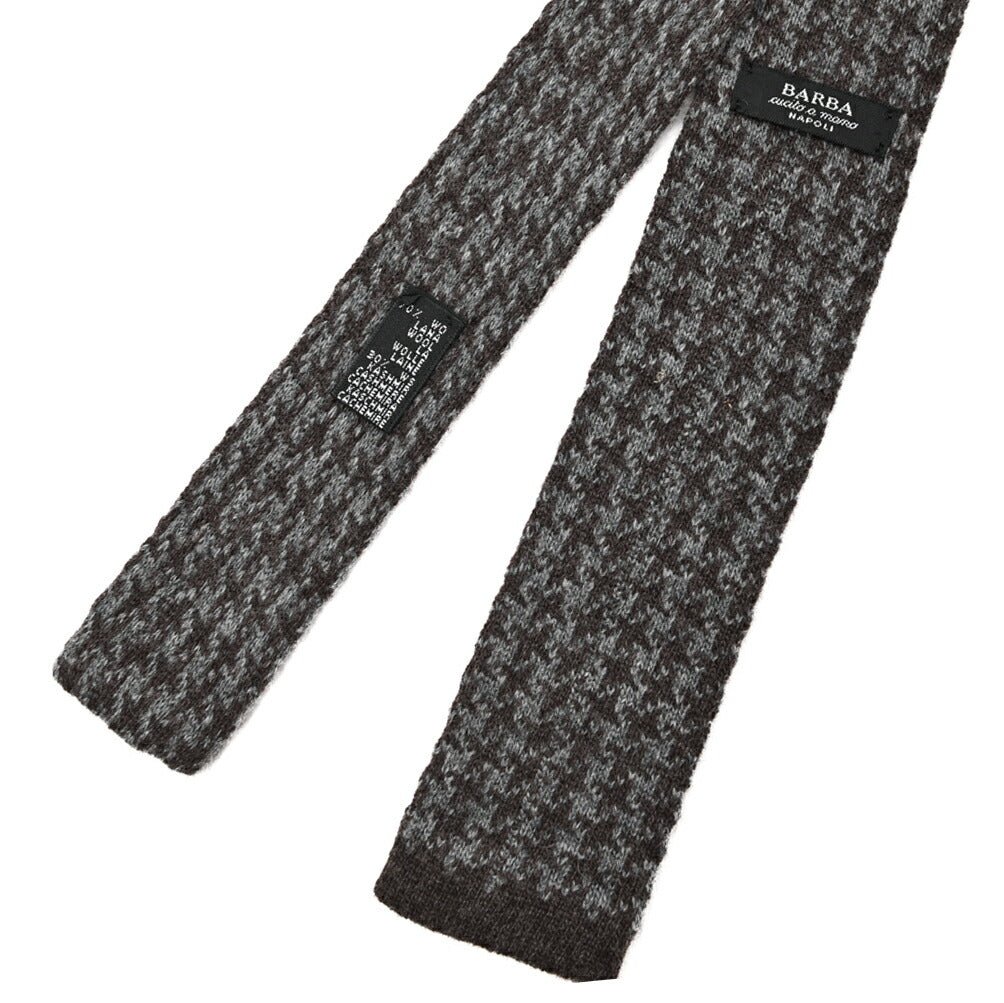 BARBA カシミヤ混ウール 千鳥格子柄ネクタイ ニットタイ / cucito a mano 手縫い仕立て｜428512｜GUARDAROBA MILANO OFFICIAL STORE
