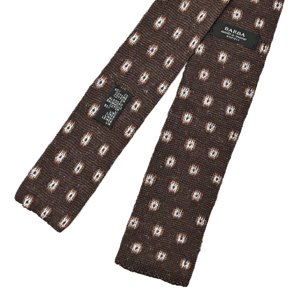 BARBA リネン混コットン 小紋柄ネクタイ ニットタイ / cucito a mano 手縫い仕立て｜428515｜GUARDAROBA MILANO OFFICIAL STORE