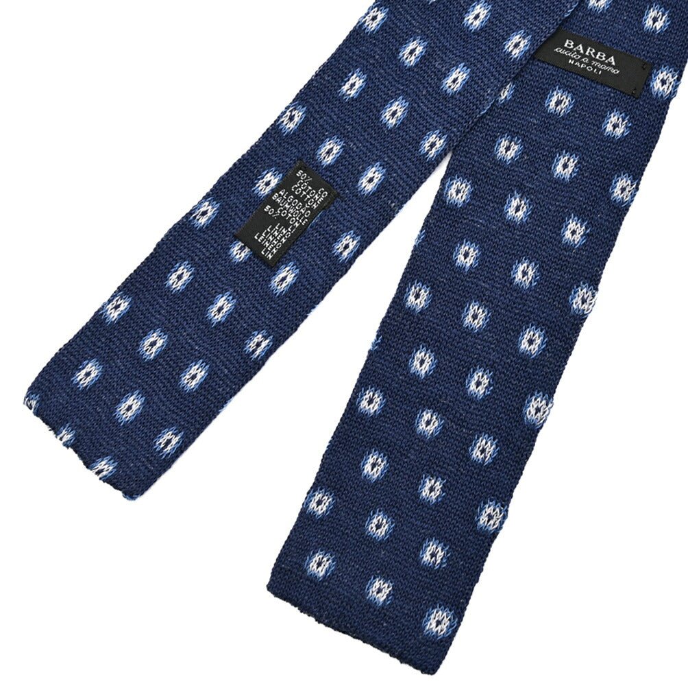 BARBA リネン混コットン 小紋柄ネクタイ ニットタイ / cucito a mano 手縫い仕立て｜428527｜GUARDAROBA MILANO OFFICIAL STORE