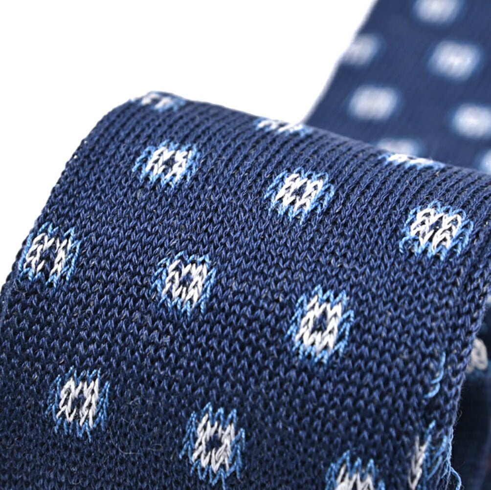 BARBA リネン混コットン 小紋柄ネクタイ ニットタイ / cucito a mano 手縫い仕立て｜428527｜GUARDAROBA MILANO OFFICIAL STORE