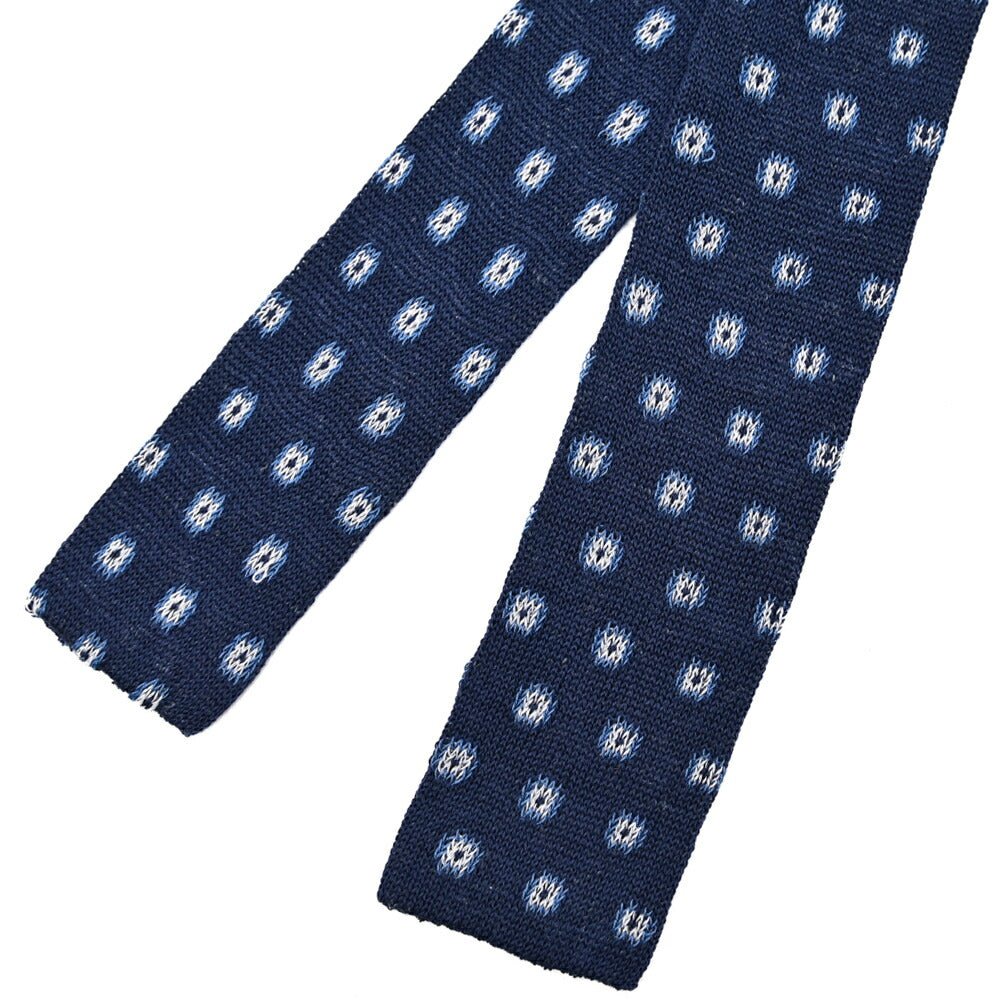 BARBA リネン混コットン 小紋柄ネクタイ ニットタイ / cucito a mano 手縫い仕立て｜428527｜GUARDAROBA MILANO OFFICIAL STORE