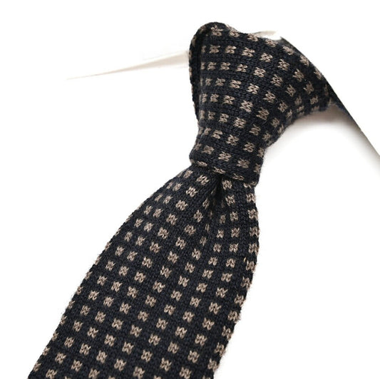 BARBA カシミヤ混シルク 幾何柄ネクタイ ニットタイ / cucito a mano 手縫い仕立て｜428533｜GUARDAROBA MILANO OFFICIAL STORE