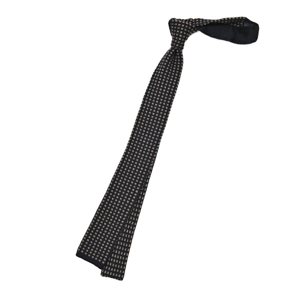 BARBA カシミヤ混シルク 幾何柄ネクタイ ニットタイ / cucito a mano 手縫い仕立て｜428533｜GUARDAROBA MILANO OFFICIAL STORE