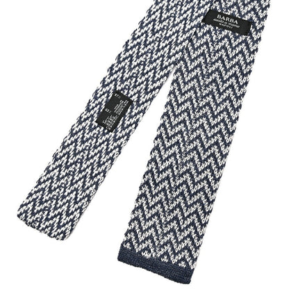 BARBA リネン混シルク ヘリンボーン柄ネクタイ ニットタイ / cucito a mano 手縫い仕立て｜428536｜GUARDAROBA MILANO OFFICIAL STORE