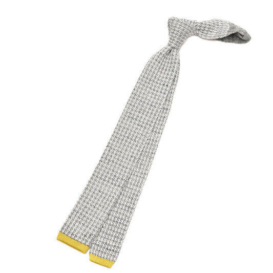BARBA リネン混シルク 千鳥格子柄ネクタイ ニットタイ / cucito a mano 手縫い仕立て｜428543｜GUARDAROBA MILANO OFFICIAL STORE