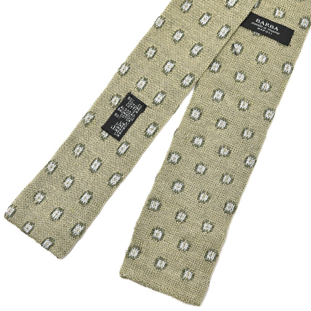 BARBA リネン混コットン 小紋柄ネクタイ ニットタイ / cucito a mano 手縫い仕立て｜428544｜GUARDAROBA MILANO OFFICIAL STORE