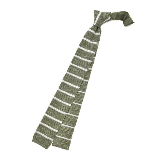 BARBA リネン混コットン ボーダー柄ネクタイ ニットタイ / cucito a mano 手縫い仕立て｜428545｜GUARDAROBA MILANO OFFICIAL STORE