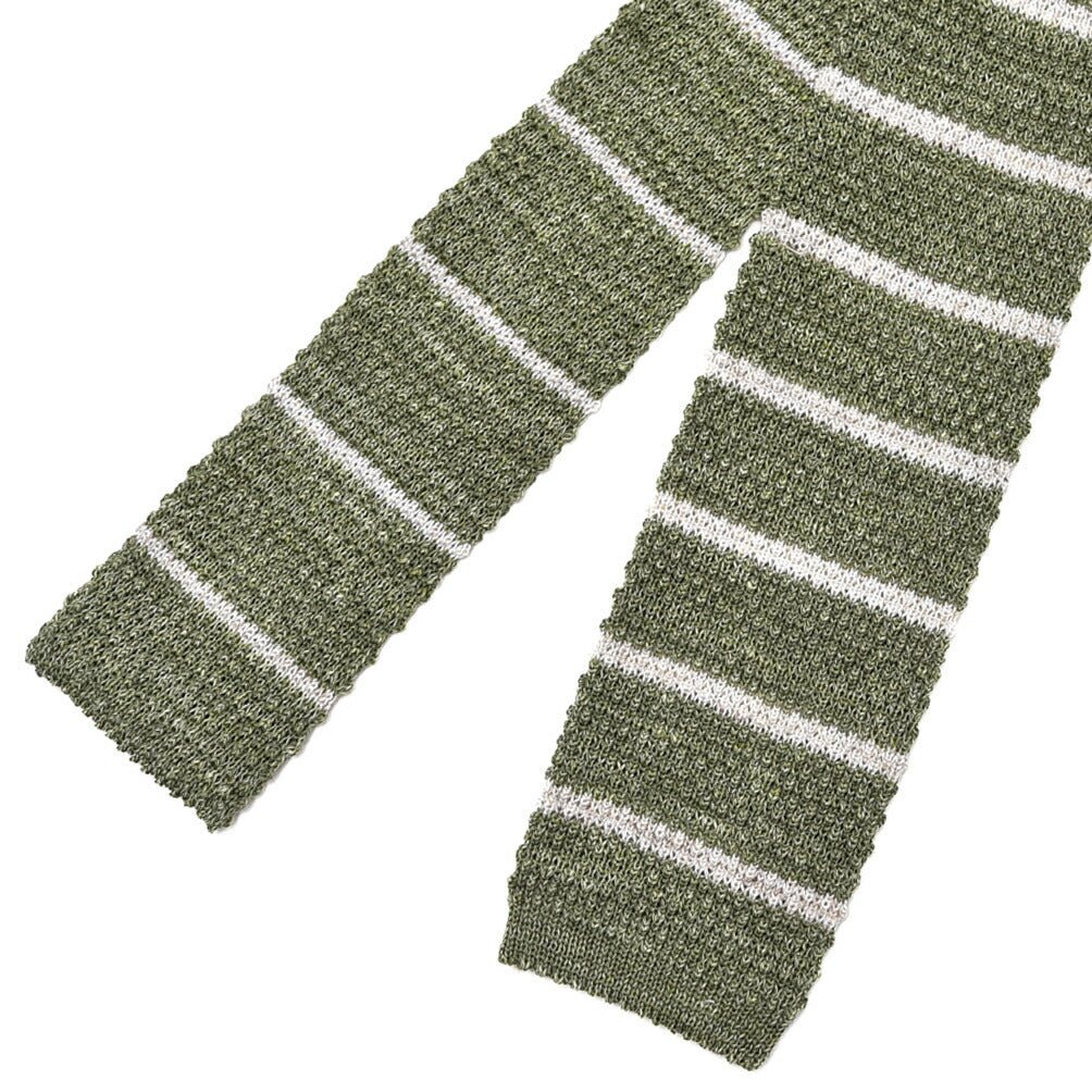 BARBA リネン混コットン ボーダー柄ネクタイ ニットタイ / cucito a mano 手縫い仕立て｜428545｜GUARDAROBA MILANO OFFICIAL STORE