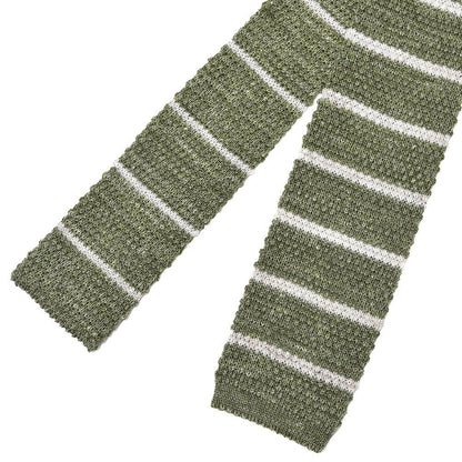 BARBA リネン混コットン ボーダー柄ネクタイ ニットタイ / cucito a mano 手縫い仕立て｜428545｜GUARDAROBA MILANO OFFICIAL STORE