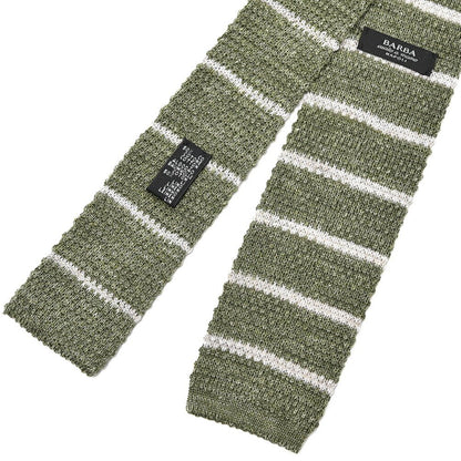BARBA リネン混コットン ボーダー柄ネクタイ ニットタイ / cucito a mano 手縫い仕立て｜428545｜GUARDAROBA MILANO OFFICIAL STORE