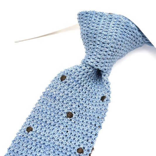 BARBA リネン混コットン ドット柄ネクタイ ニットタイ / cucito a mano 手縫い仕立て｜428552｜GUARDAROBA MILANO OFFICIAL STORE