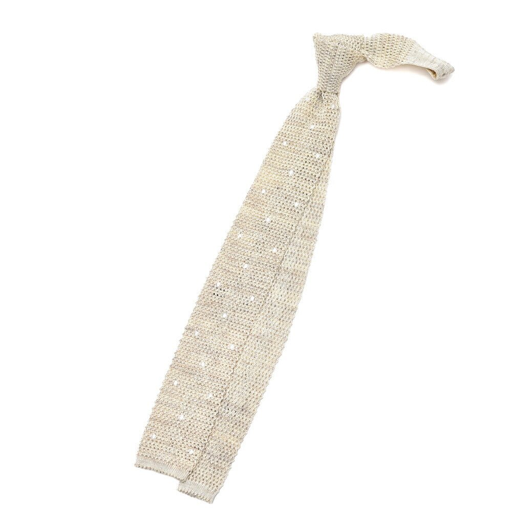 BARBA リネン混コットン ドット柄ネクタイ ニットタイ / cucito a mano 手縫い仕立て｜428555｜GUARDAROBA MILANO OFFICIAL STORE