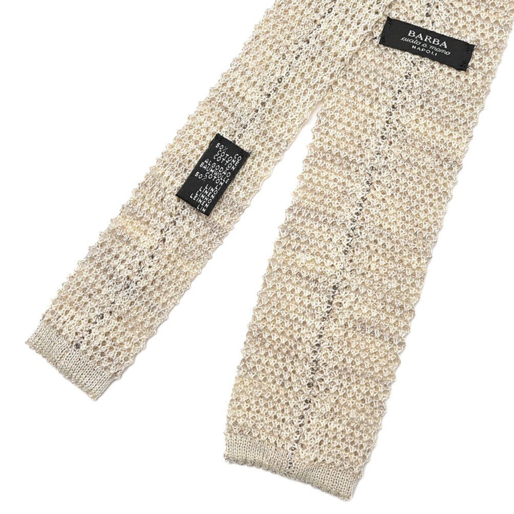 BARBA リネン混コットン ドット柄ネクタイ ニットタイ / cucito a mano 手縫い仕立て｜428555｜GUARDAROBA MILANO OFFICIAL STORE