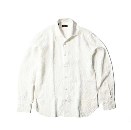 BARBA CULTO リネン100% スキッパーカラーシャツ 開襟シャツ｜435699｜GUARDAROBA MILANO OFFICIAL STORE