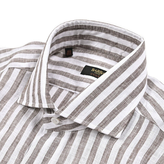 BARBA CULTO リネン100% ホリゾンタルカラーシャツ｜435710｜GUARDAROBA MILANO OFFICIAL STORE