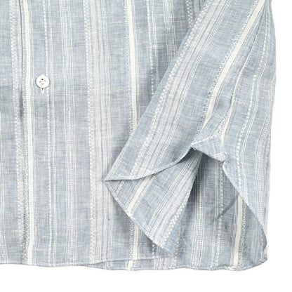 BARBA CULTO リネン100% スキッパーカラーシャツ 開襟シャツ｜435721｜GUARDAROBA MILANO OFFICIAL STORE