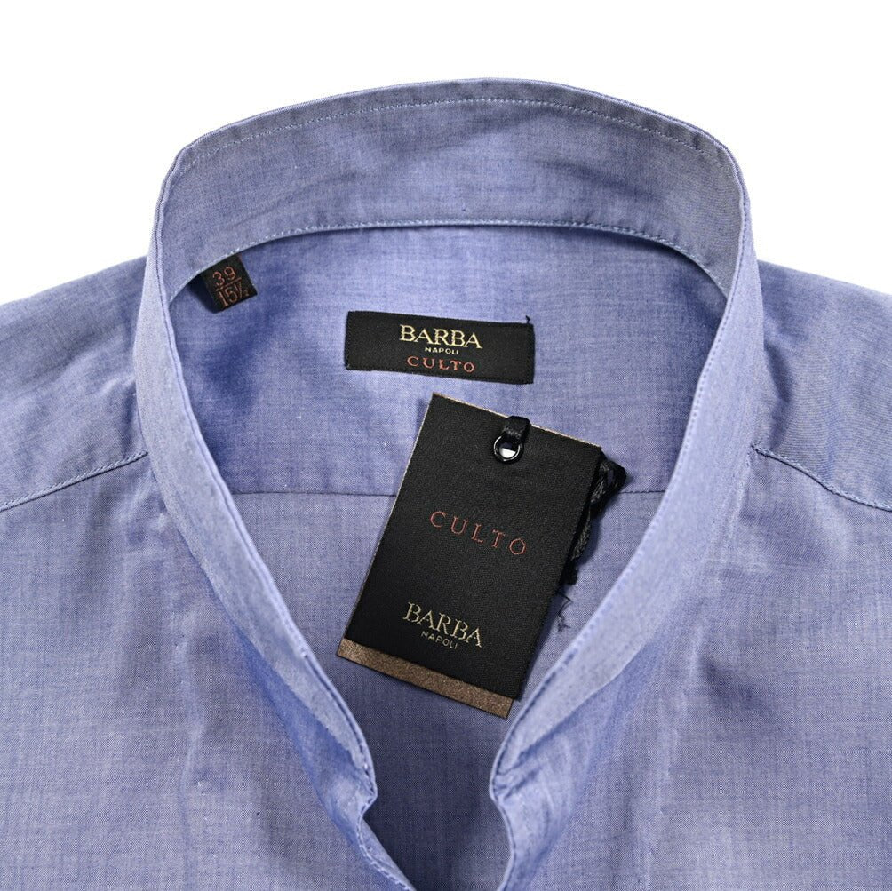 BARBA CULTO コットン100% スタンドカラースキッパーシャツ｜435724｜GUARDAROBA MILANO OFFICIAL STORE