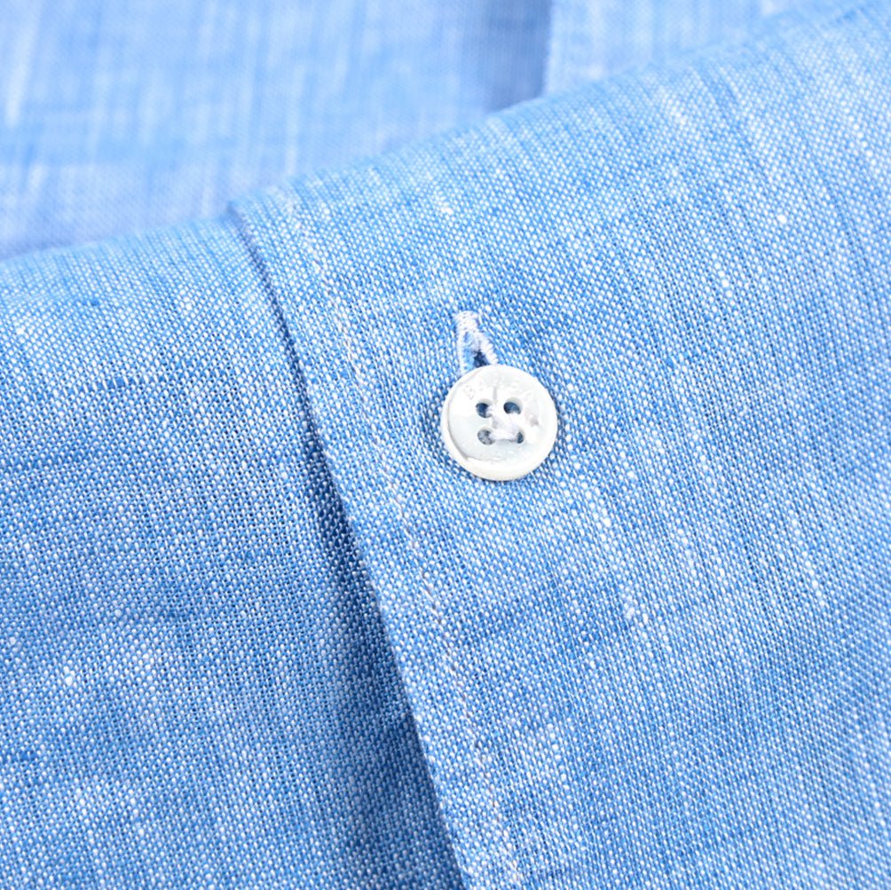 BARBA CULTO リネン100% スキッパーカラーシャツ 開襟シャツ｜435725｜GUARDAROBA MILANO OFFICIAL STORE