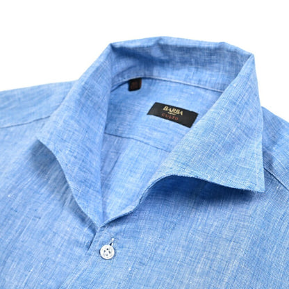 BARBA CULTO リネン100% スキッパーカラーシャツ 開襟シャツ｜435725｜GUARDAROBA MILANO OFFICIAL STORE
