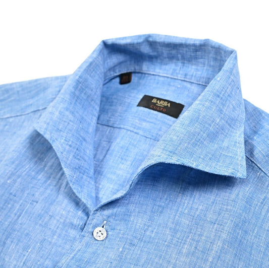 BARBA CULTO リネン100% スキッパーカラーシャツ 開襟シャツ｜435725｜GUARDAROBA MILANO OFFICIAL STORE