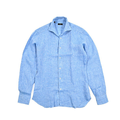 BARBA CULTO リネン100% スキッパーカラーシャツ 開襟シャツ｜435725｜GUARDAROBA MILANO OFFICIAL STORE