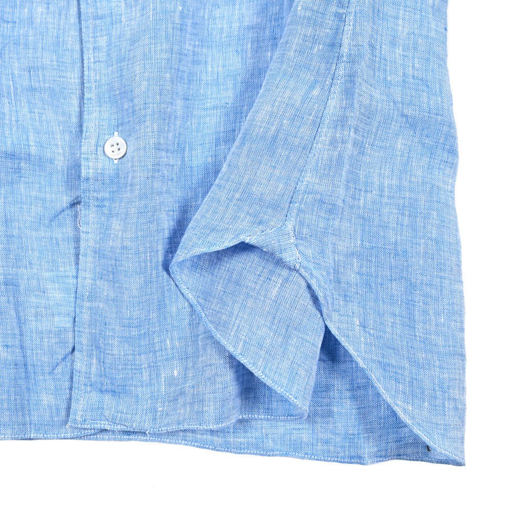 BARBA CULTO リネン100% スキッパーカラーシャツ 開襟シャツ｜435725｜GUARDAROBA MILANO OFFICIAL STORE