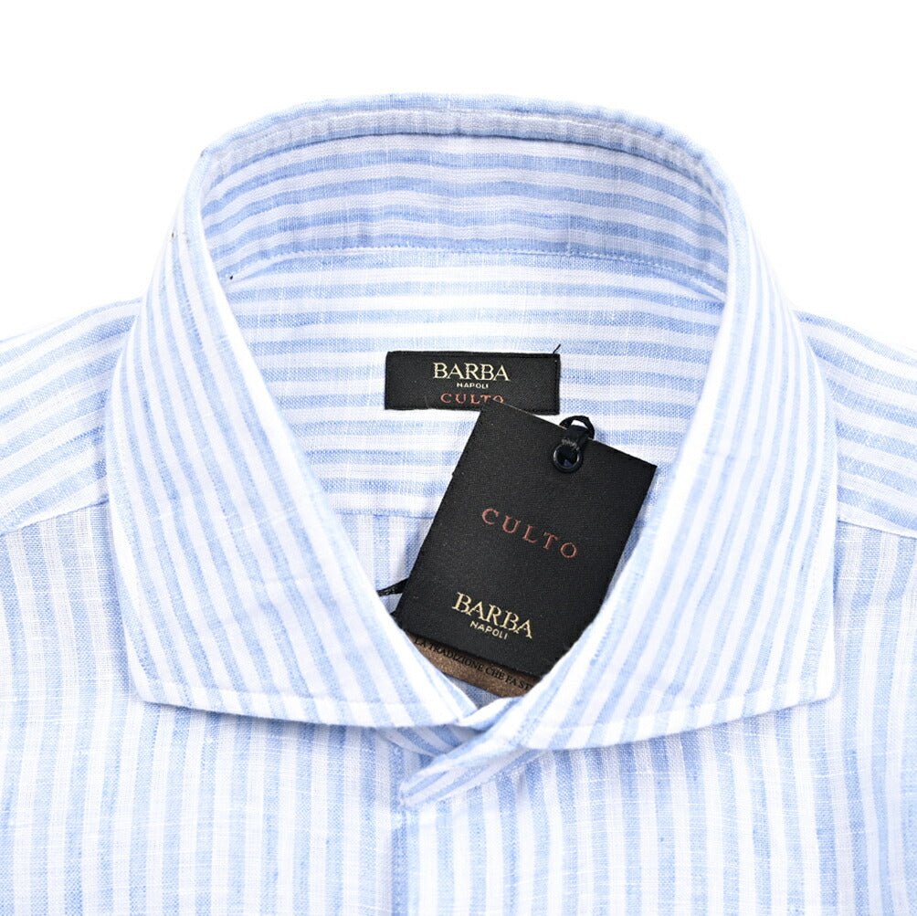 BARBA CULTO リネン100% ホリゾンタルカラーシャツ｜435734｜GUARDAROBA MILANO OFFICIAL STORE