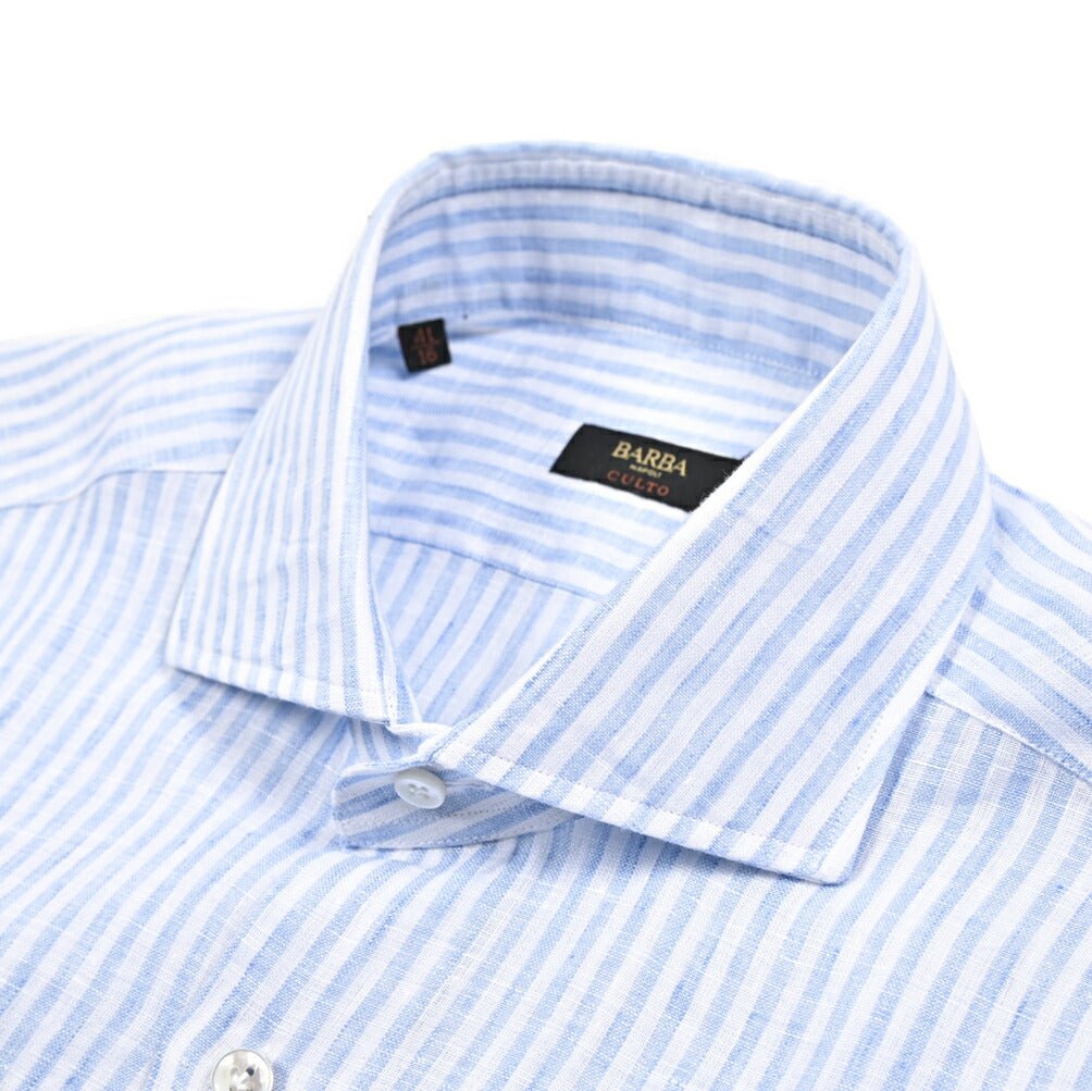 BARBA CULTO リネン100% ホリゾンタルカラーシャツ｜435734｜GUARDAROBA MILANO OFFICIAL STORE