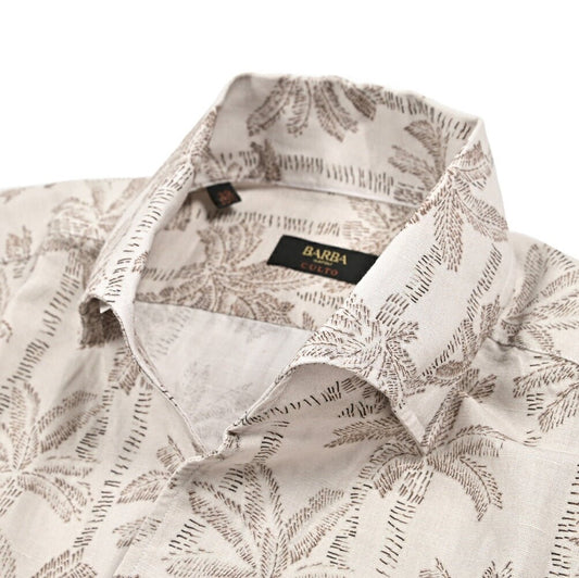 BARBA CULTO リネン混コットン スキッパーシャツ 開襟シャツ｜435599｜GUARDAROBA MILANO OFFICIAL STORE