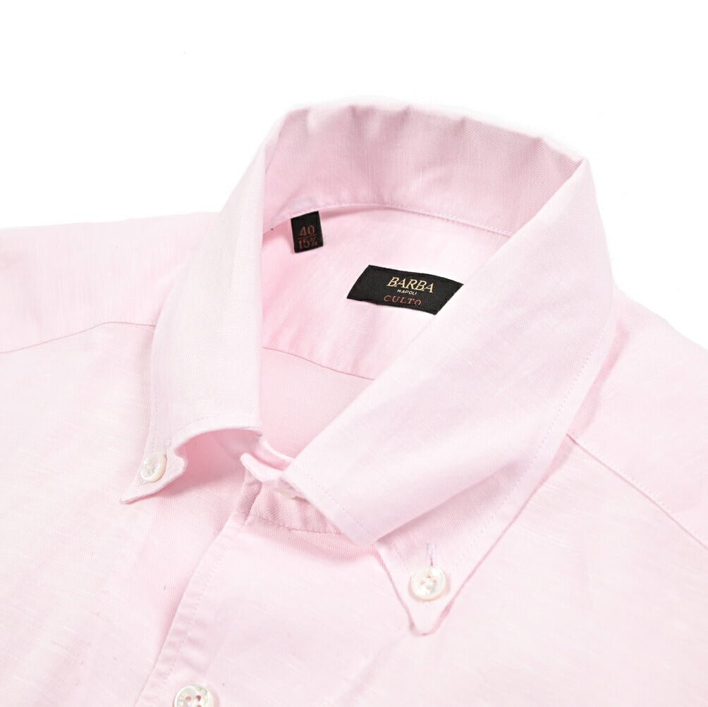 BARBA CULTO リネン混コットン ボタンダウンシャツ｜435703｜GUARDAROBA MILANO OFFICIAL STORE
