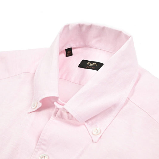 BARBA CULTO リネン混コットン ボタンダウンシャツ｜435703｜GUARDAROBA MILANO OFFICIAL STORE
